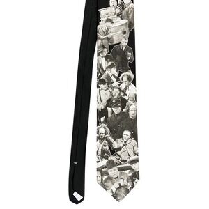 Three Stooges Tie Mens 54"‎ 3.75" Ralph Marlin Moe Larry Curly USA Vintage 90s